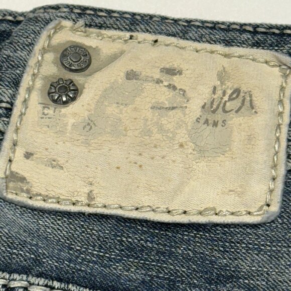 Silver Jeans Co Gordie Mens 38x32 (38x31) Blue Denim Thick Stitch - Picture 7 of 16